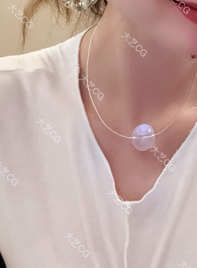 白水晶纯银项链小众简约925银饰颈圈choker NEAgS 0736