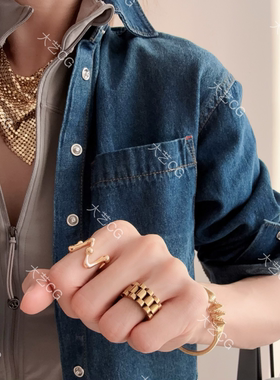 时尚简约戒指开口可调节几何指环RIAIg 0479