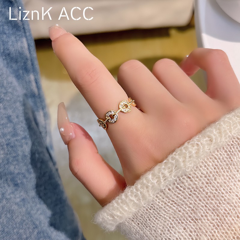 Liznk women's bronze Japanese and Korean rings niche fashion