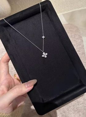 2026新品双生四叶草项链女轻奢小众设计感锁骨链时尚潮流精致礼物