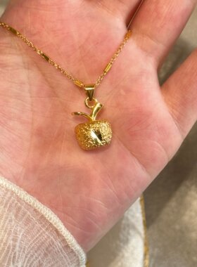 新中式金色苹果项链女高级感轻奢小众2026新款秋冬贵气毛衣链配饰