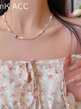 新中式复古蝴蝶串珠项链女禅意民族风锁骨链叠戴百搭高级感配饰品