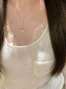 「绝对零度」清冷感微镶锆石冰透圆珠项链简约高颜值百搭锁骨链女