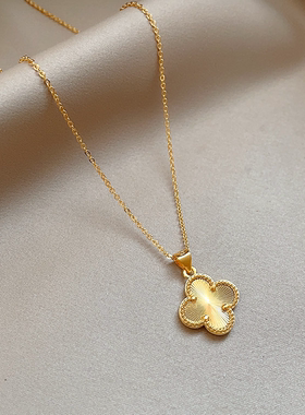 金色花朵项链女2026新款高级感轻奢气质时尚小众锁骨链简约气质款