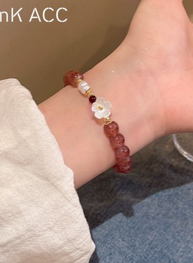 串珠招桃花手链女款夏季新款爆款简约百搭小众设计高级珠子手饰品