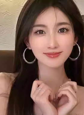 过目不忘_超闪双层大圈圈耳环女独特ins设计感时尚百搭耳圈耳饰品