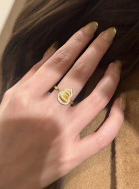 新款古法轻奢精致高级金色指环