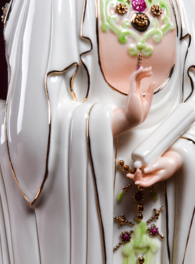 戴玉堂陶瓷彩绘供奉观音菩萨佛像