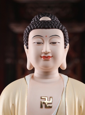 珍珠彩黄衣如来佛像释迦牟尼像