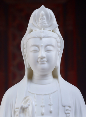 陶瓷观世音菩萨佛像摆件家用供奉