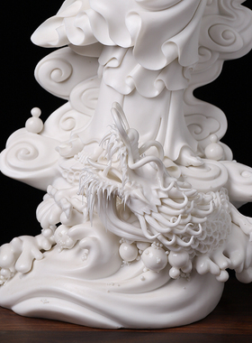 陶瓷乘龙观音菩萨像大师徐才提