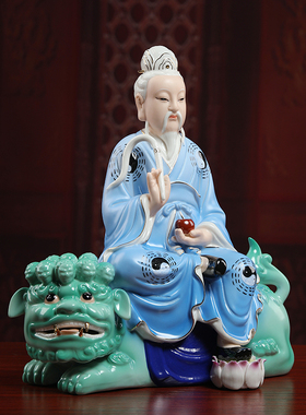 戴玉堂太乙真人白瓷金仙清微神像