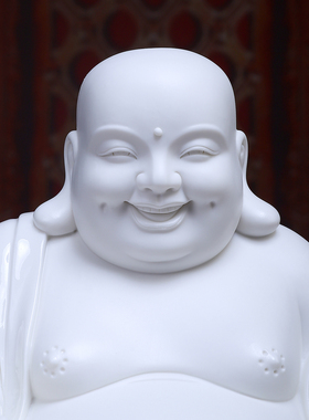 陶瓷祥云笑佛弥勒摆件家用供奉