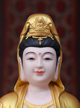 陶瓷观世音菩萨佛像摆件家用供奉