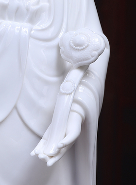 52公分高手持如意观音站像德化瓷