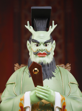 高端彩绘龙王像陶瓷四海龙王神像