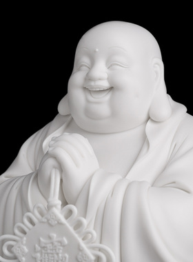 陶瓷弥勒佛佛像摆件大师林弋新