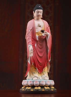 戴玉堂陶瓷西方三圣娑婆三圣摆件