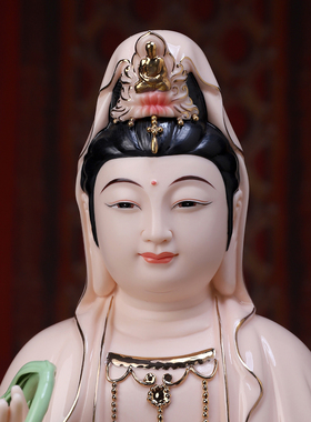 陶瓷观世音菩萨佛像摆件家用供奉