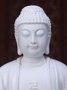 陶瓷释迦牟尼佛三宝佛家用供奉