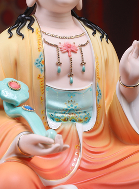 陶瓷文殊菩萨家用供奉书房摆件