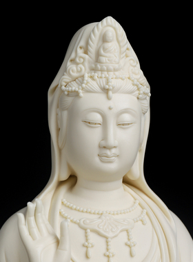 陶瓷南海观音像客厅收藏佛像摆件