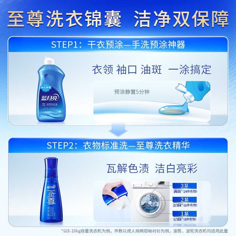 蓝月亮洗衣液至尊洗衣精华浓缩瓶装家用去渍手洗护衣官方正品
