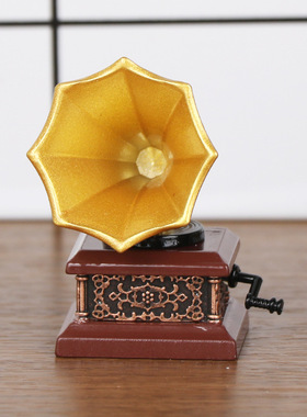 迷你复古留声机模型摆件