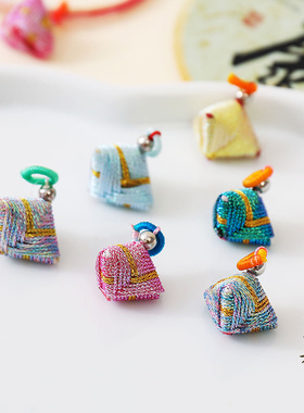 端午节五彩绳手工编织彩粽手绳diy手链配饰小福粽