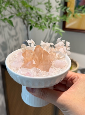 天然水晶晶柱晶簇造型盆栽家居桌面摆件家居装饰日常送礼消磁礼盒