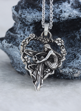 复古经典做旧工艺少女之心吊坠