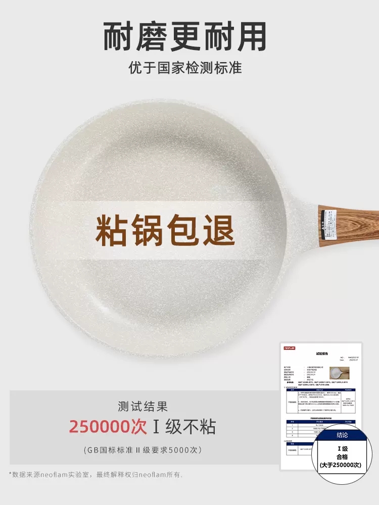 Neoflam麦饭石不粘锅家用煎蛋煎牛排电磁炉燃气灶专用煎锅平底锅 - 图2