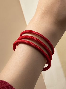 藏式九乘金刚结红绳手绳男女情侣手工编织幸运简约手链