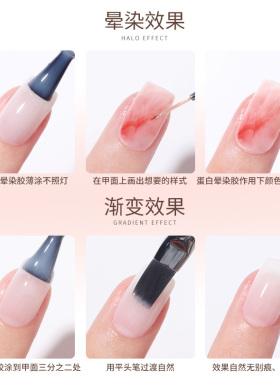 蛋白色晕染胶渐变腮红美甲