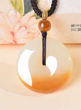 新疆天然和田玉糖白平安扣吊坠女情侣玉石项链挂件玉佩男玉坠挂件