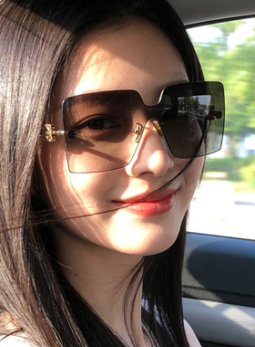 现货罗意威无框高级显脸小墨镜