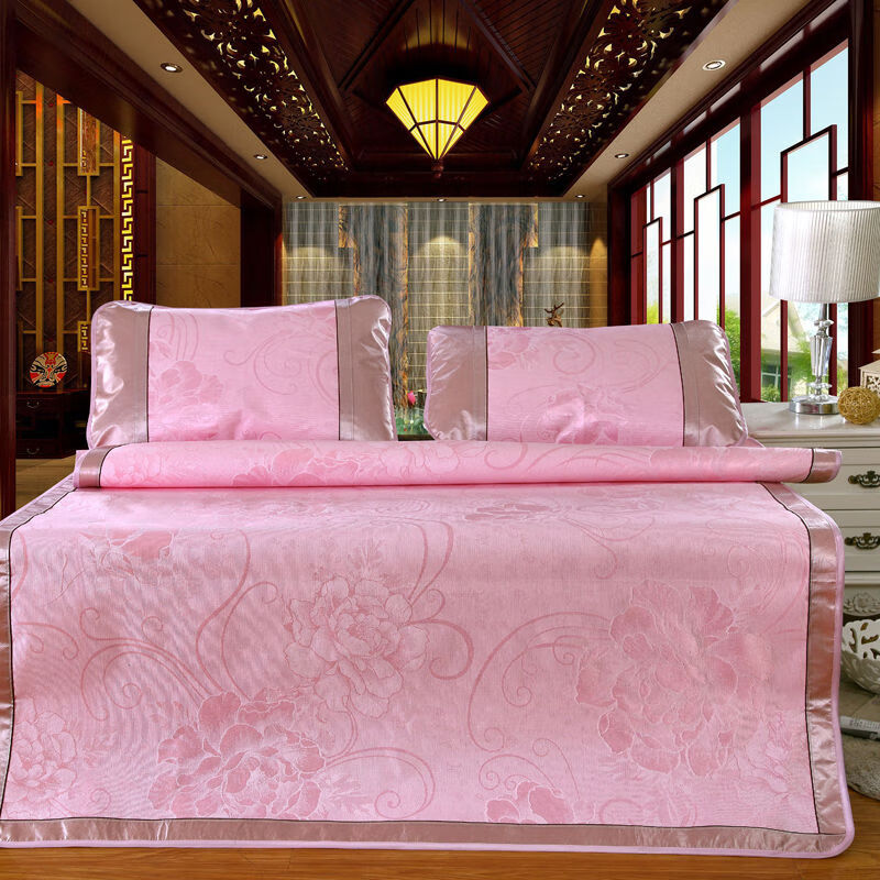 单人床折叠带枕套二件套宿舍工地床上下铺高低床空调凉席子咖啡色 - 图2