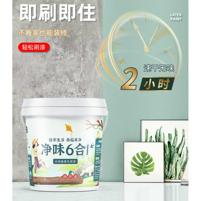 定制定制乳胶漆室内小桶涂料内墙自刷白色无味硅藻泥墙面修复漆奶-图1