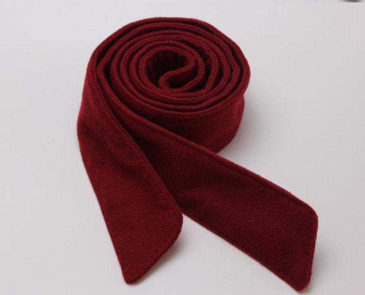 秋冬毛呢大衣腰带 双面仿毛呢布料布条打蝴蝶结绑带黑色女士腰带