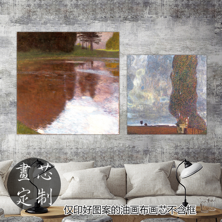 奥地利艺术画家正方形复古家居装饰画画芯Klimt克林姆特 树木挂画 - 图1