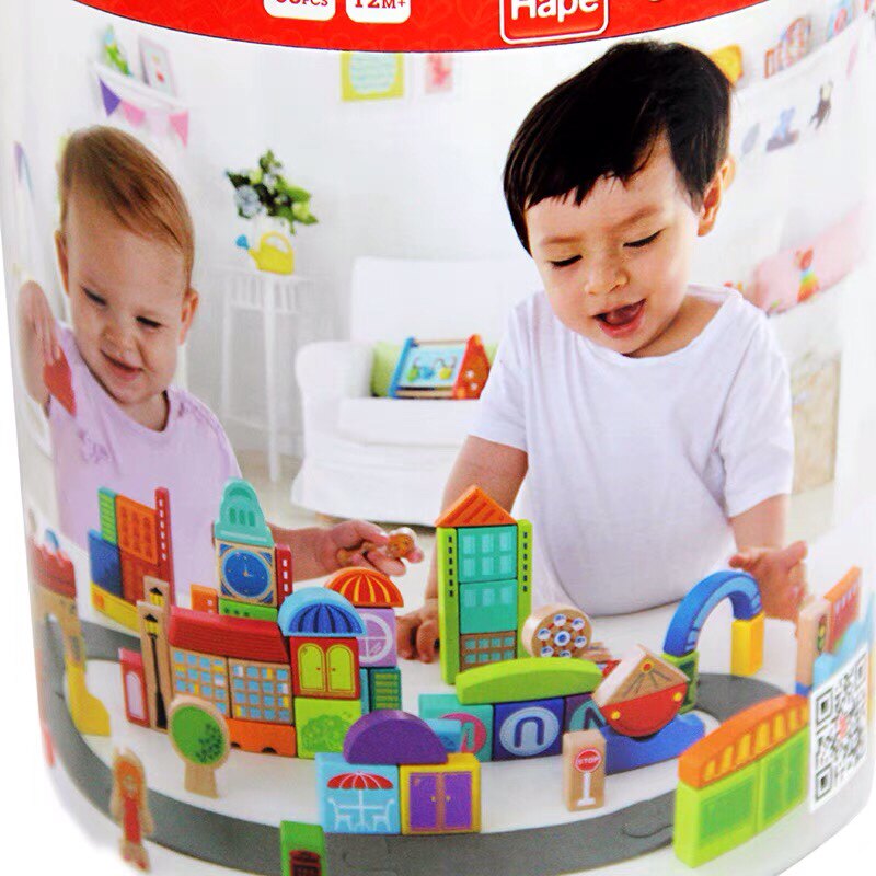 德国Hape城市情景大块积木农场小镇婴儿童宝宝益智实木头玩具可咬,淘宝优惠券,粉丝福利购,淘宝优惠卷