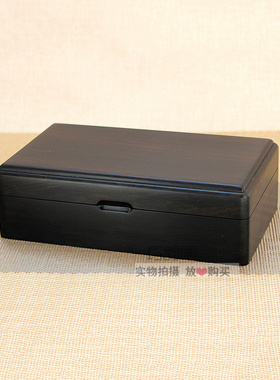 红木质多层分隔翻盖式首饰盒