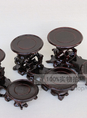 摆件圆形奇石茶壶木质工艺品