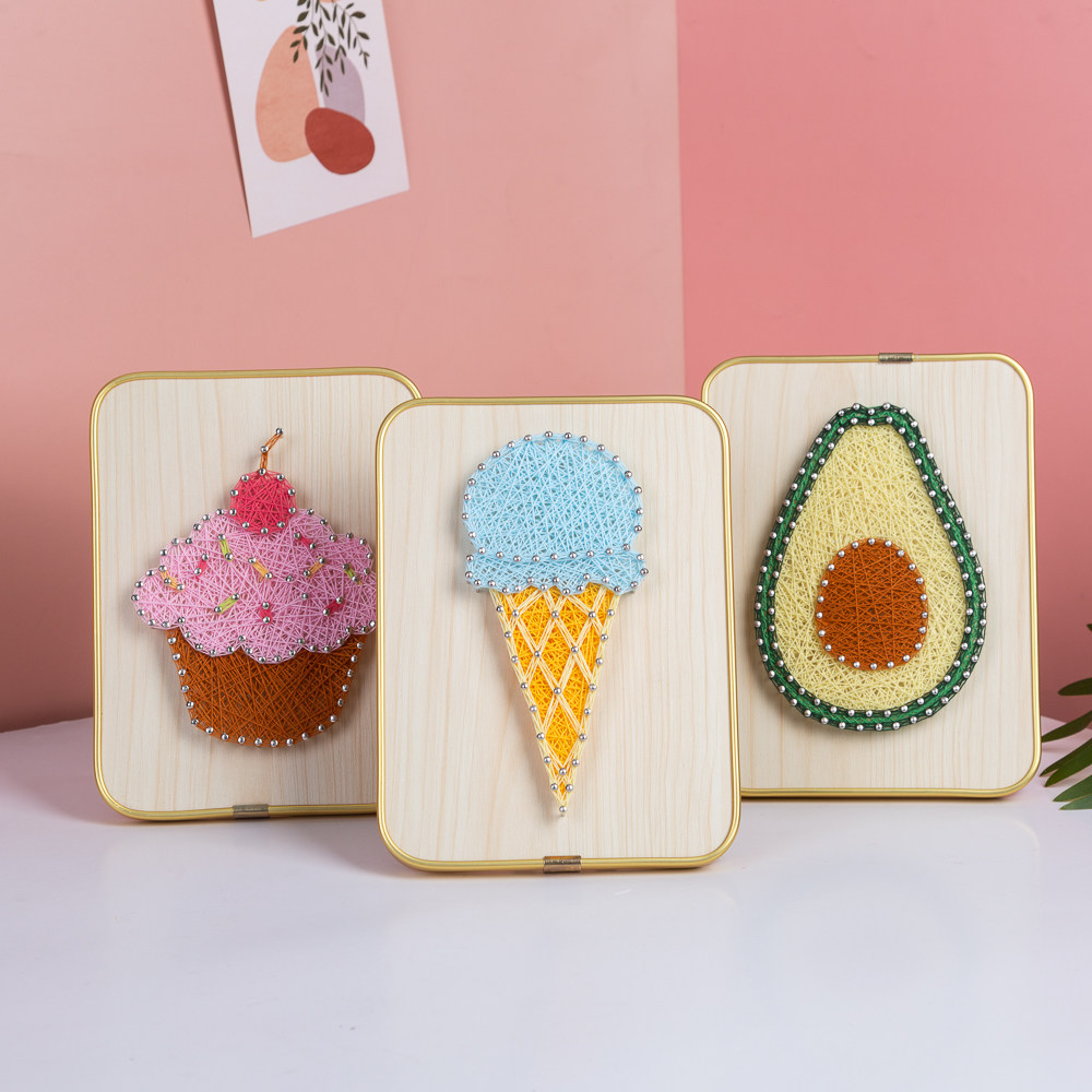 创意礼物diy手工制作绕线画 钉子画钉线画太阳花弦丝画立体材料包