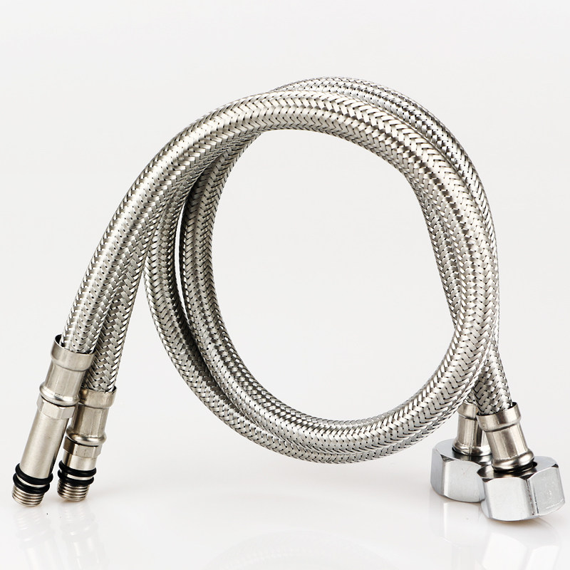 水龙头软管进水冷热304不锈钢家用编织上水加长尖头单头连接管线