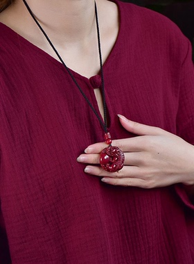 高含量朱砂有求必应紫金砂貔貅抱球高含量吊坠男女挂件礼物