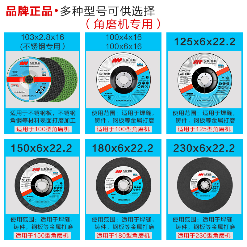 永泰角磨片磨光片打磨砂轮片角磨机沙轮片抛光片100/125/150/180 - 图0