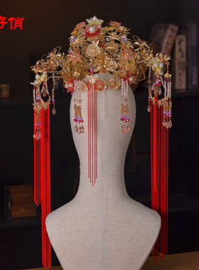凤冠中国风手工制作秀禾服头饰