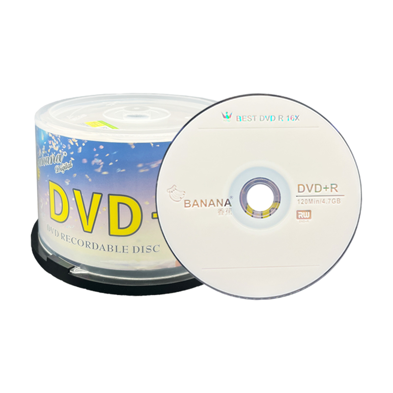 香蕉白系列DVD刻录盘 50片桶装DVD光盘 DVD-R+R刻录光盘16x-图3