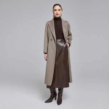 Sierli 23 ຮູບແບບລະດູຫນາວໃຫມ່ຄົນອັບເດດ: ແອວ slim fit suit collar ຍາວສອງດ້ານ woolen coat